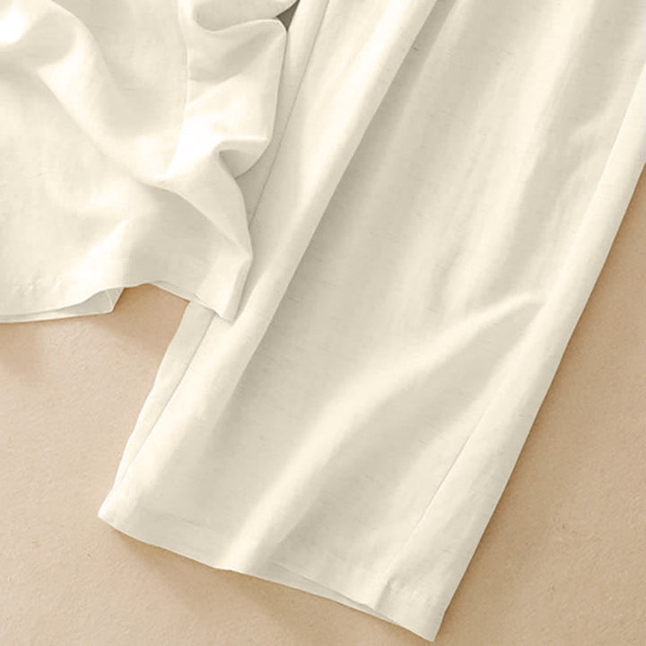 Buddha Stones Summer Casual Minimalist Drawstring Solid Long Pants Women's Tapered Pants With Pockets - image 16