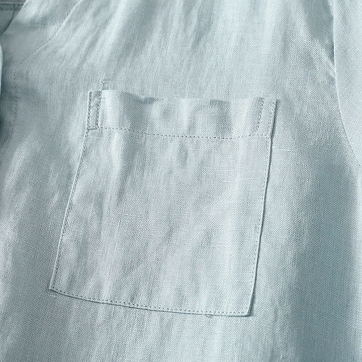 Buddha Stones Summer Casual Minimalist Button-Up Solid Women's Short Sleeve Shirts With Pocket - image 7