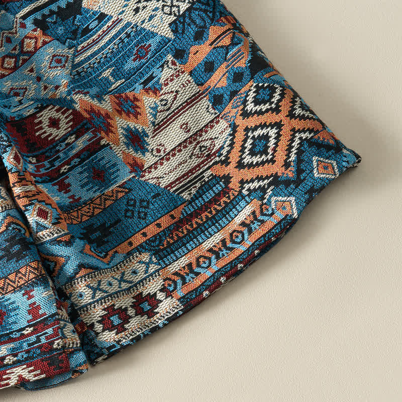 Buddha Stones Summer Casual Boho Drawstring Geometric Men's Shorts With Pockets - image 7