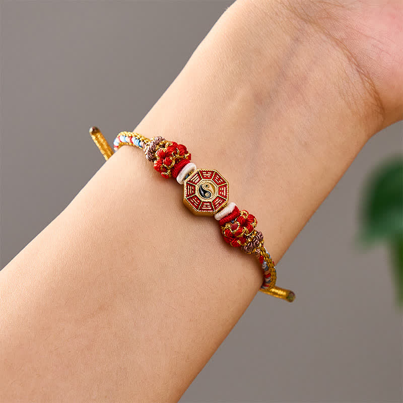Buddha Stones Protection Colorful String Bagua Chinese Coin Hand-Woven Tibetan Braided Bracelet - image 12