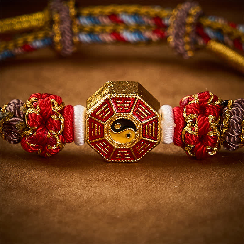 Buddha Stones Protection Colorful String Bagua Chinese Coin Hand-Woven Tibetan Braided Bracelet - image 14