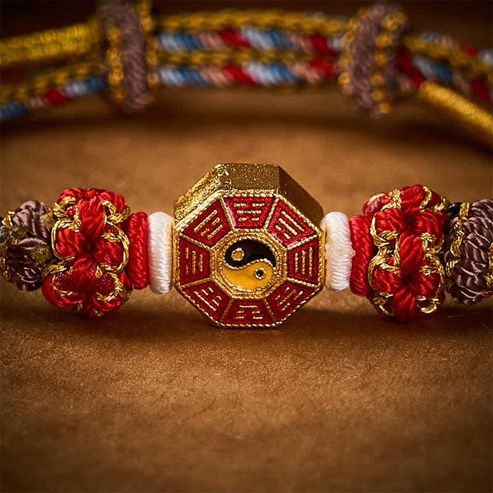 Buddha Stones Protection Colorful String Bagua Chinese Coin Hand-Woven Tibetan Braided Bracelet - image 14