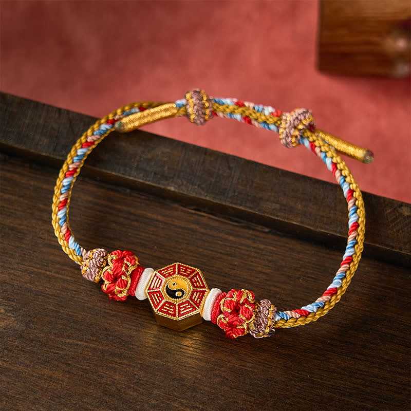 Buddha Stones Protection Colorful String Bagua Chinese Coin Hand-Woven Tibetan Braided Bracelet - image 9