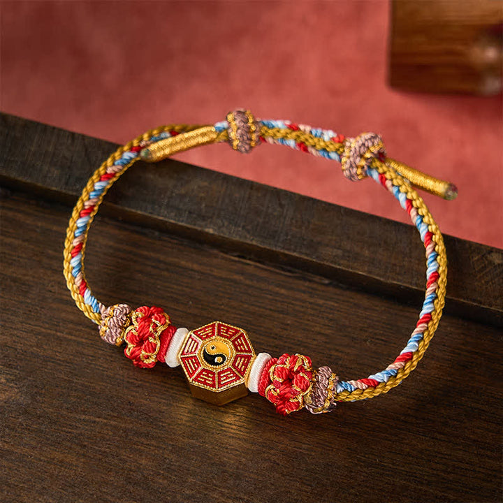 Buddha Stones Protection Colorful String Bagua Chinese Coin Hand-Woven Tibetan Braided Bracelet - image 9