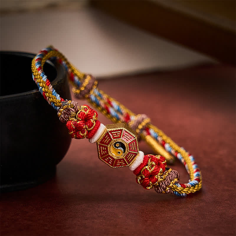 Buddha Stones Protection Colorful String Bagua Chinese Coin Hand-Woven Tibetan Braided Bracelet - image 10