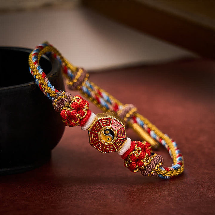 Buddha Stones Protection Colorful String Bagua Chinese Coin Hand-Woven Tibetan Braided Bracelet - image 10