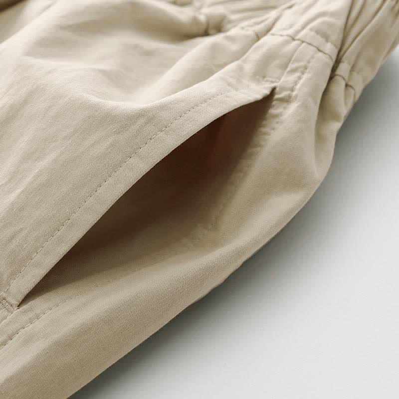 Buddha Stones Spring Summer Casual Minimalist Solid Cropped Pants Women's Wide Leg Pants With Pockets - image 5