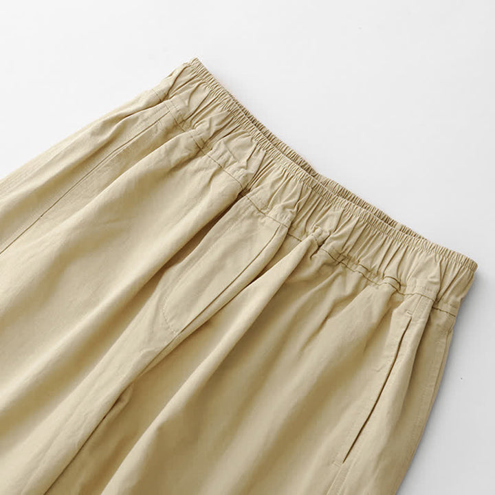 Buddha Stones Spring Summer Casual Minimalist Solid Cropped Pants Women's Wide Leg Pants With Pockets - image 16