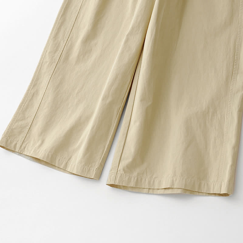 Buddha Stones Spring Summer Casual Minimalist Solid Cropped Pants Women's Wide Leg Pants With Pockets - image 19