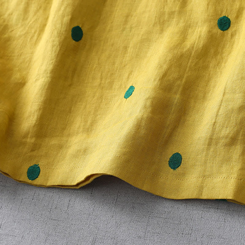 Buddha Stones Summer Casual Boho Drawstring Abstract Polka Dots Women's Short Sleeve Dress With Pocket - image 8