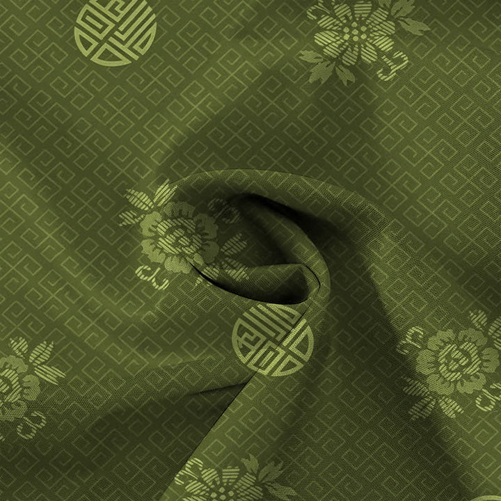Buddha Stones Geometric Floral Medallion Pattern Buttons Breathable Men's Short Sleeve Shirt - image 9