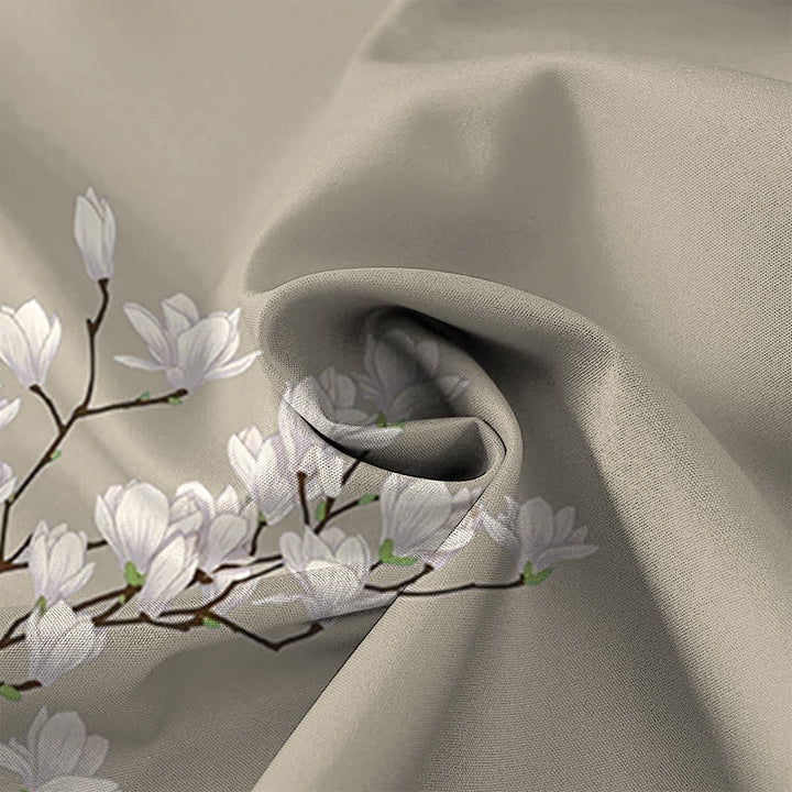 Buddha Stones White Magnolia Floral Pattern Buttons Wrinkle-resistant Men's Short Sleeve Shirt - image 8
