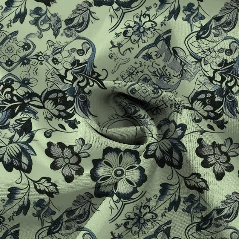 Buddha Stones Tropical Floral Leaf Pattern Buttons Wrinkle-resistant Men's Short Sleeve Shirt - image 8