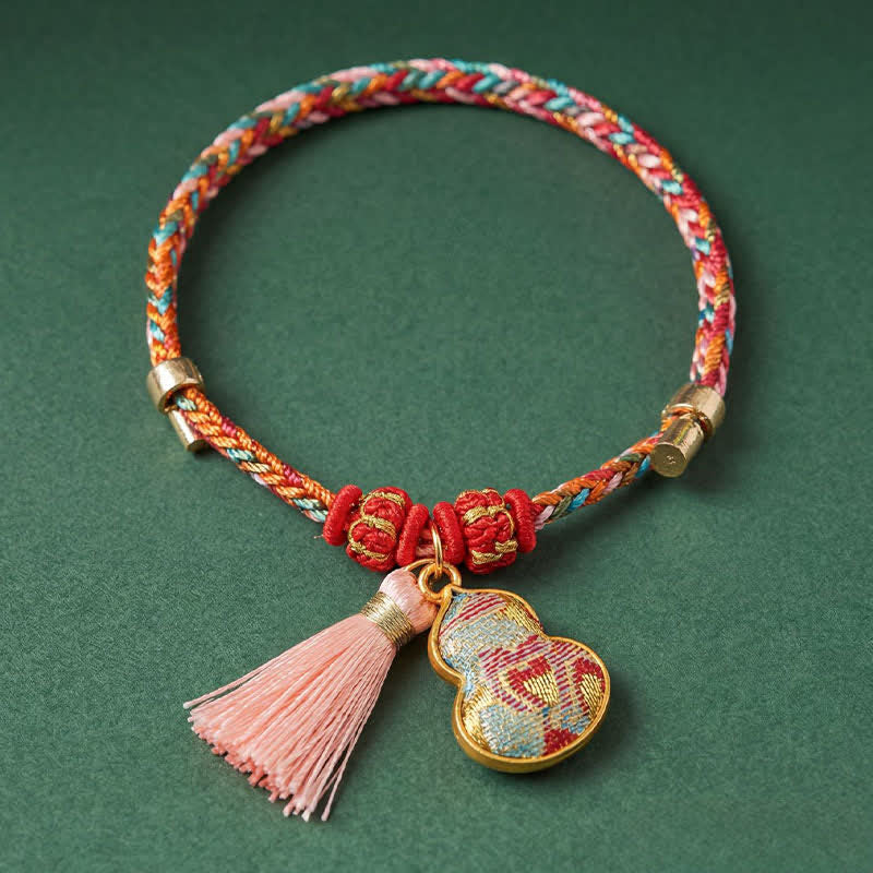Buddha Stones Handwoven Five Color Apple Money Bag Gourd Chinese Lock Charm Protection Bracelet - image 41