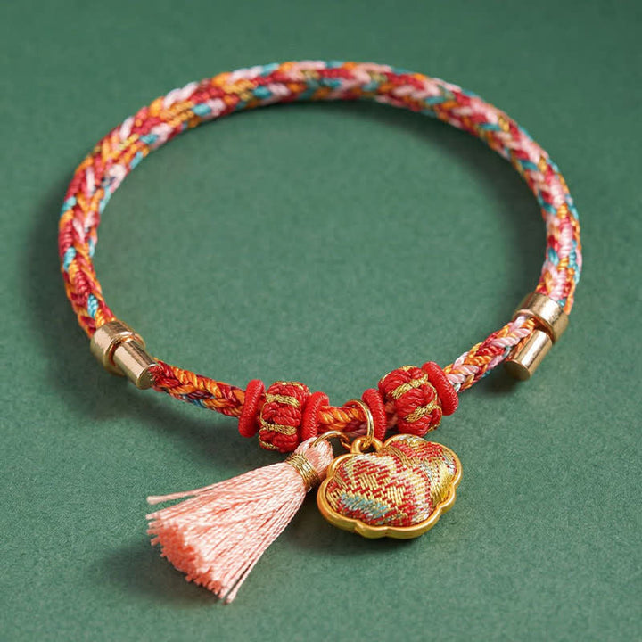 Buddha Stones Handwoven Five Color Apple Money Bag Gourd Chinese Lock Charm Protection Bracelet - image 57