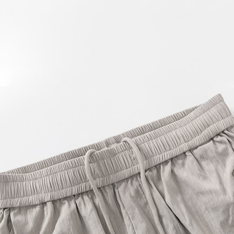 Buddha Stones Summer Casual Minimalist Drawstring Elastic Waist Solid Men's Shorts With Pocket - image 10