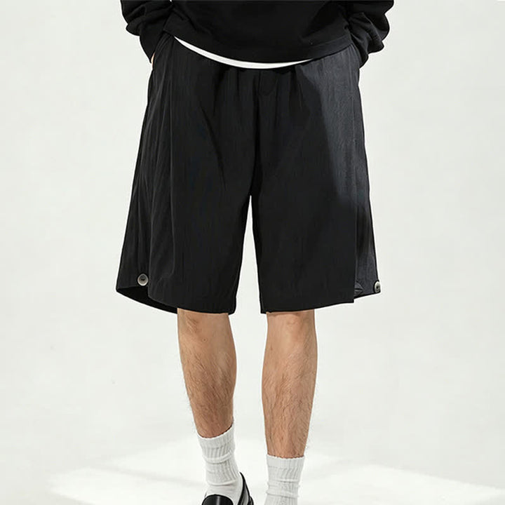 Buddha Stones Summer Casual Minimalist Drawstring Elastic Waist Solid Men's Shorts With Pocket - Black - US/UK/AU42, EU52 (3XL) - image 15