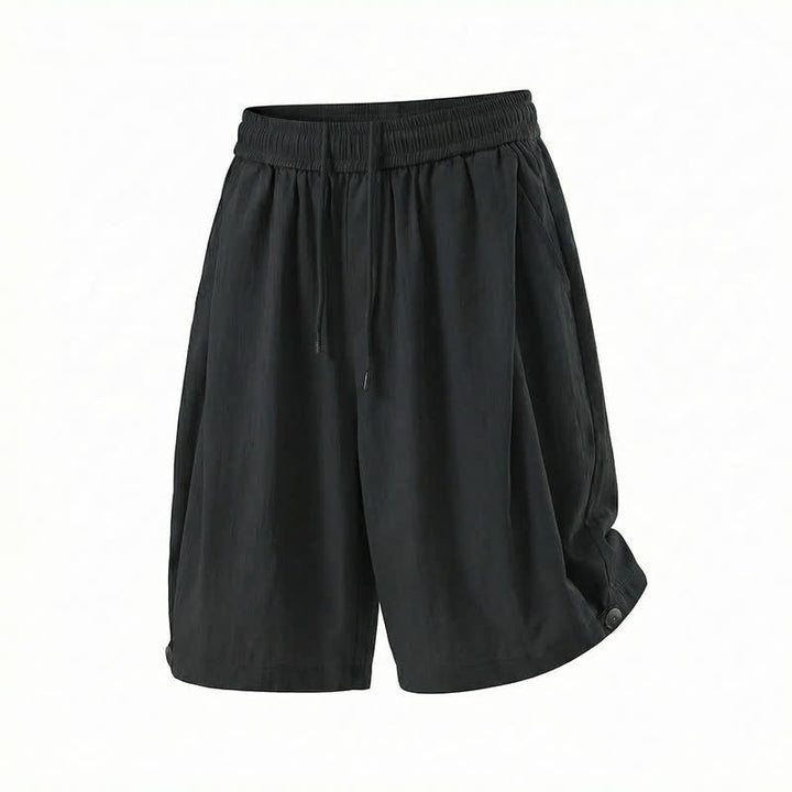 Buddha Stones Summer Casual Minimalist Drawstring Elastic Waist Solid Men's Shorts With Pocket - image 23