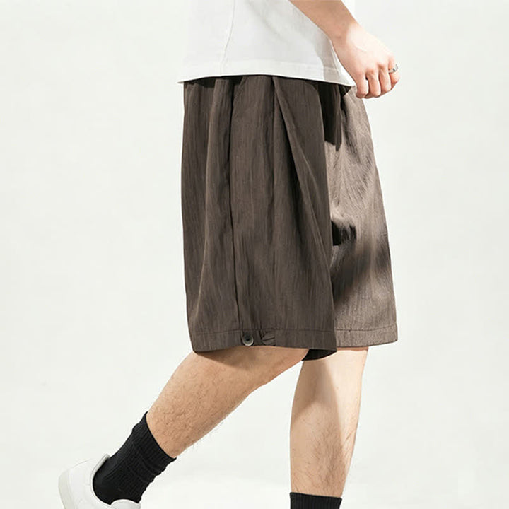 Buddha Stones Summer Casual Minimalist Drawstring Elastic Waist Solid Men's Shorts With Pocket - image 25