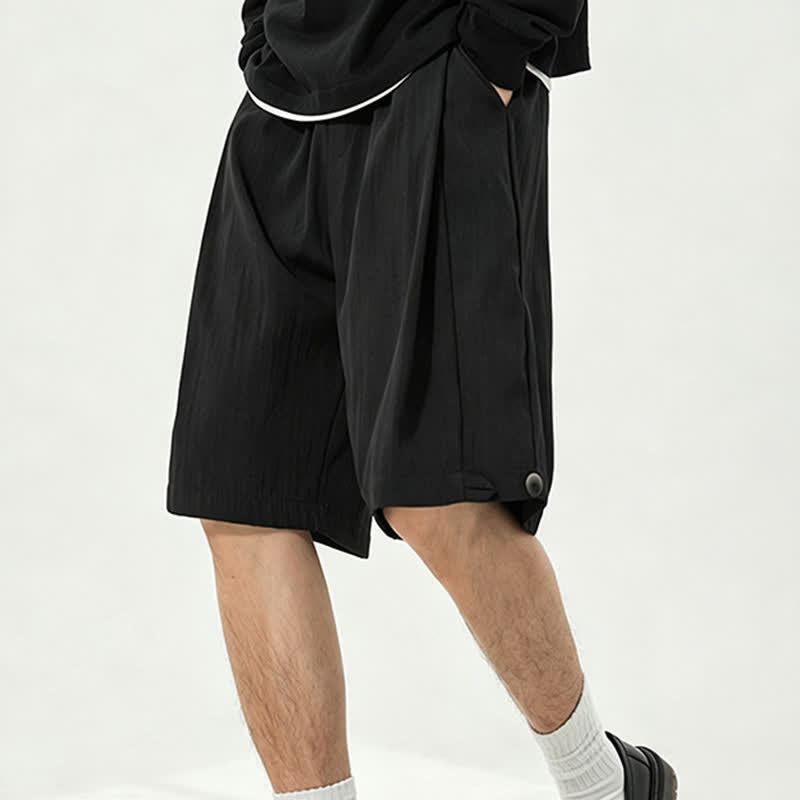 Buddha Stones Summer Casual Minimalist Drawstring Elastic Waist Solid Men's Shorts With Pocket - image 18