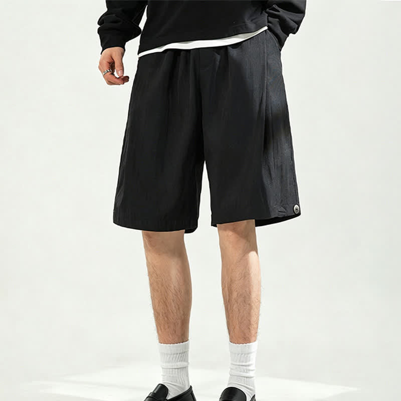 Buddha Stones Summer Casual Minimalist Drawstring Elastic Waist Solid Men's Shorts With Pocket - image 17