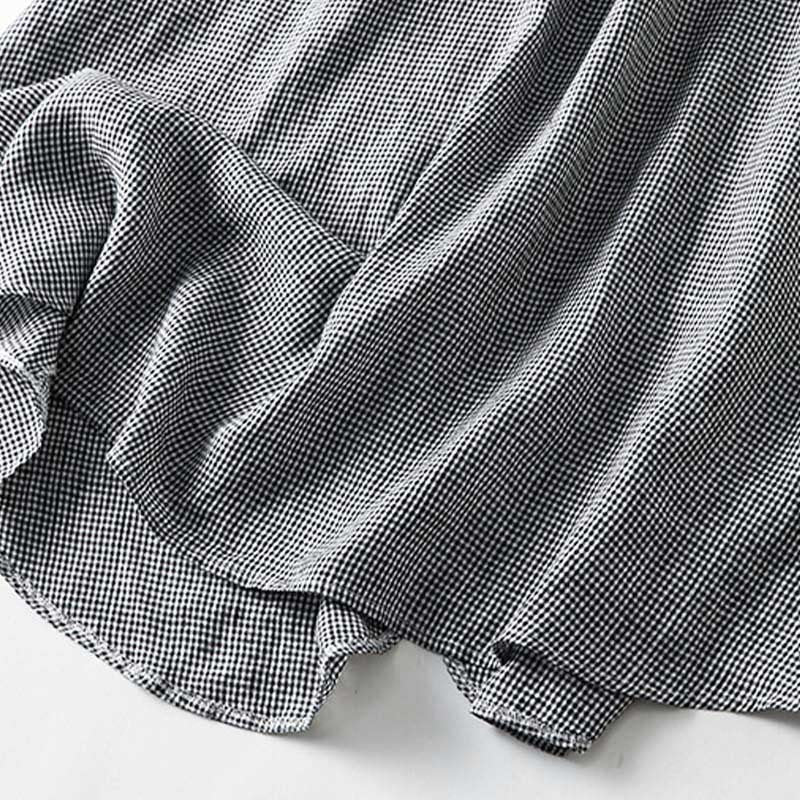 Buddha Stones Summer Casual Vintage Button-Up Plaid Women's Short Sleeve Dresses - image 9