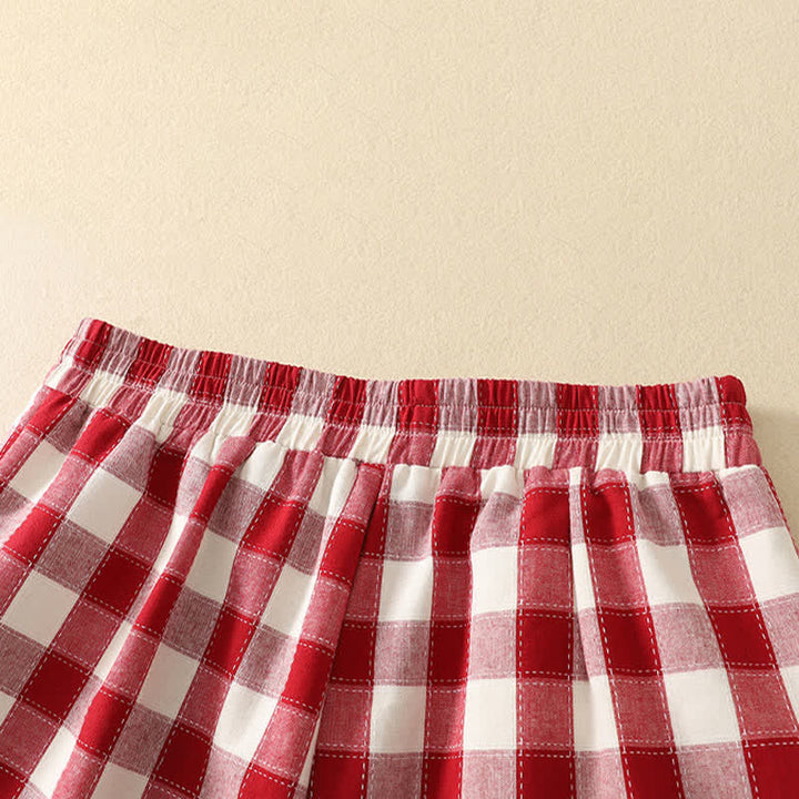 Buddha Stones Summer Casual Classic Plaid Cropped Pants Women's Harem Pants With Pocket - image 3