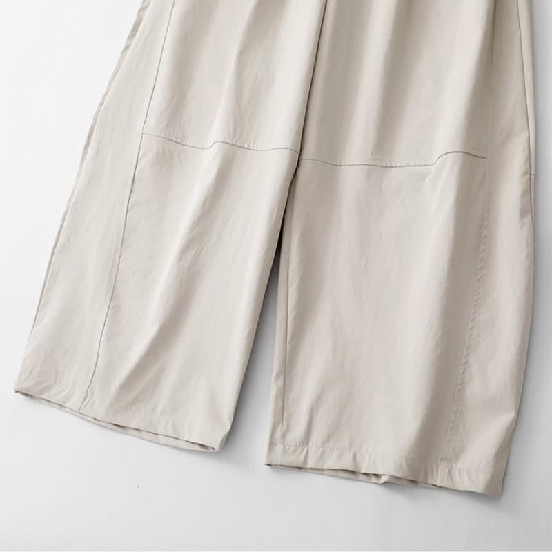 Buddha Stones Summer Casual Minimalist Drawstring Solid Cotton Ankle Pants Women's Harem Pants With Pocket - image 15