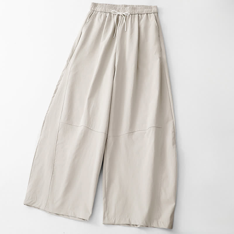 Buddha Stones Summer Casual Minimalist Drawstring Solid Cotton Ankle Pants Women's Harem Pants With Pocket - image 10