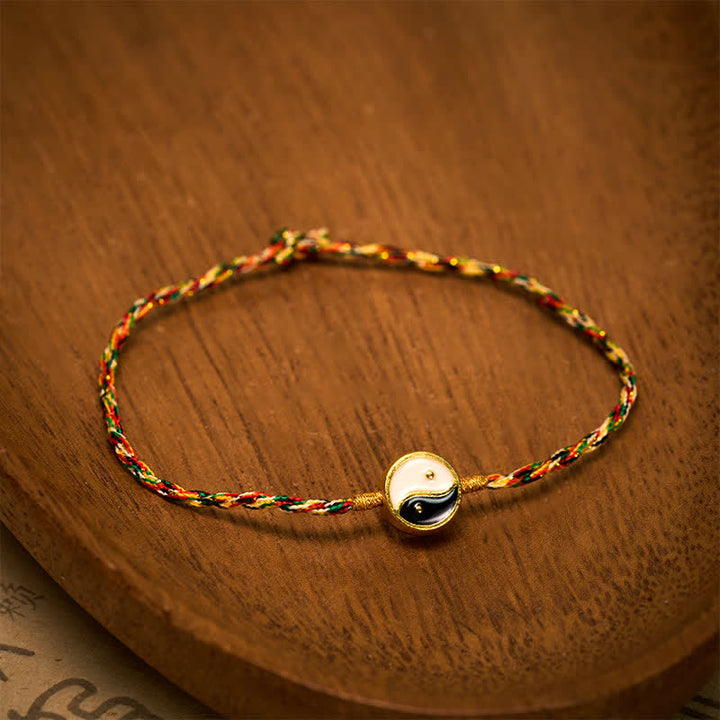 Buddha Stones Hand-Woven Yin Yang Colorful Thin Cord String Protection Braided Bracelet - image 1