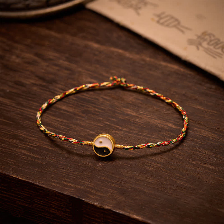 Buddha Stones Hand-Woven Yin Yang Colorful Thin Cord String Protection Braided Bracelet - image 2