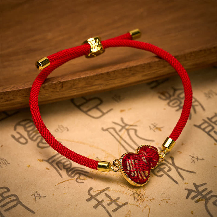 Buddha Stones Red String Song Brocade Gourd Protection Bracelet - image 2