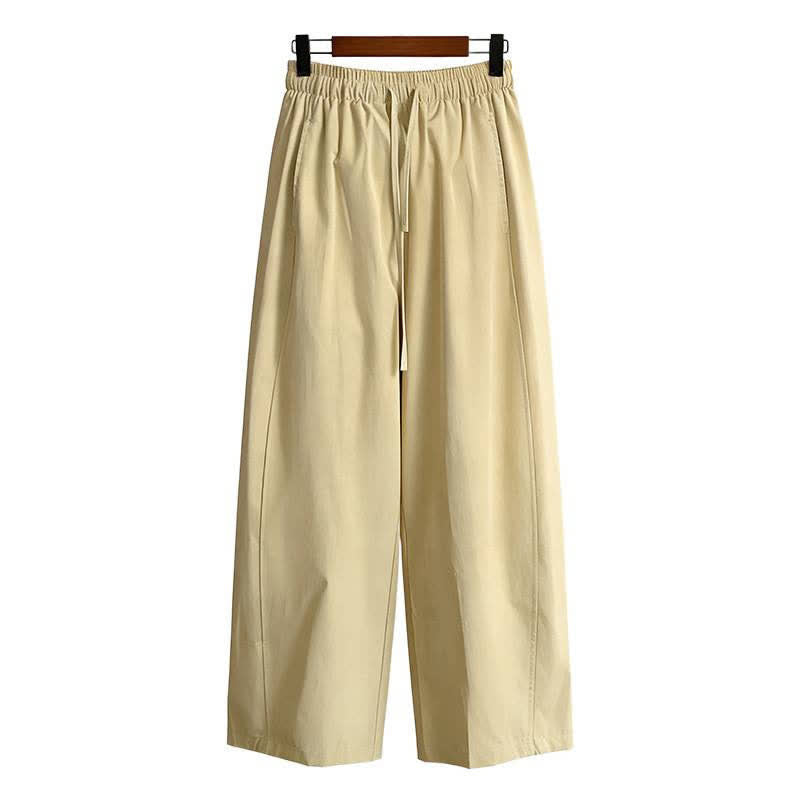Buddha Stones Summer Casual Minimalist Drawstring Solid Ankle Pants Women's Wide Leg Pants With Pocket - image 4