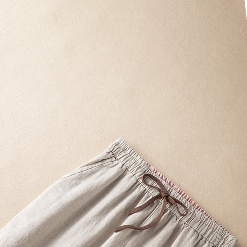 Buddha Stones Summer Casual Minimalist Drawstring Solid Ankle Pants Women's Harem Pants With Pocket - image 4