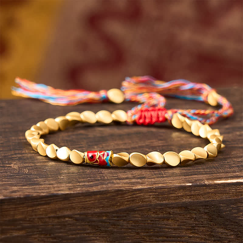 Buddha Stones Copper Koi Fish Success Vintage Ethnic Bracelet - image 1