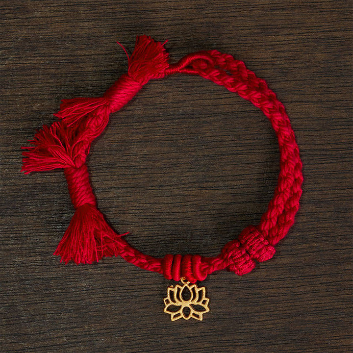 Buddha Stones Copper Lotus Red String New beginning Bracelet - Red String(Wrist Circumference: 14–17 cm) - LOTUS - image 11