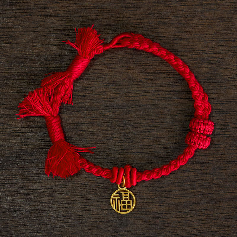 Buddha Stones Copper Lotus Red String New beginning Bracelet - Red String(Wrist Circumference: 14–17 cm) - FU CHARACTER - image 13