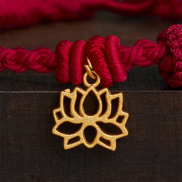 Buddha Stones Copper Lotus Red String New beginning Bracelet - image 3