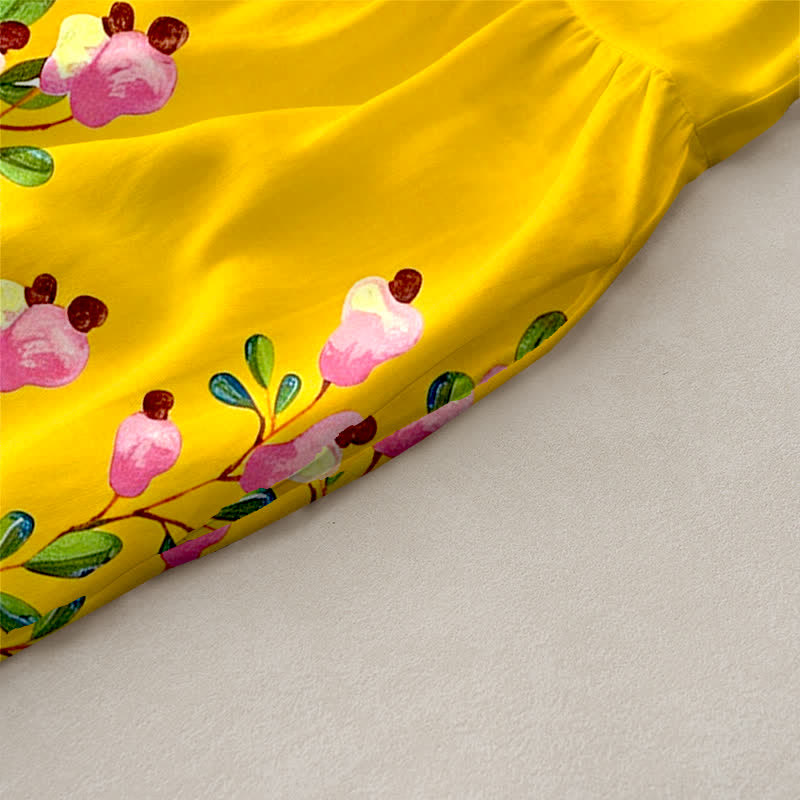 Buddha Stones Summer Casual Floral Border Pattern Women's Summer Sleeveless Midi Dress With Pockets - image 2