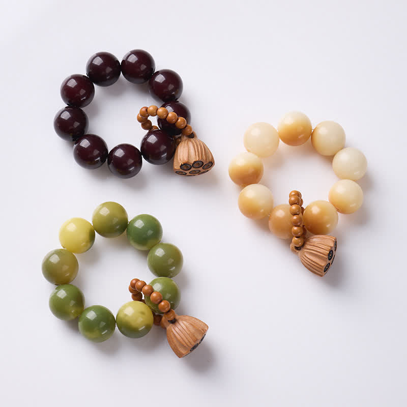 Buddha Stones White Bodhi Seed Lotus Pod Grounding Hand-Polished Tactile Meditation Beads Decorations - image 1