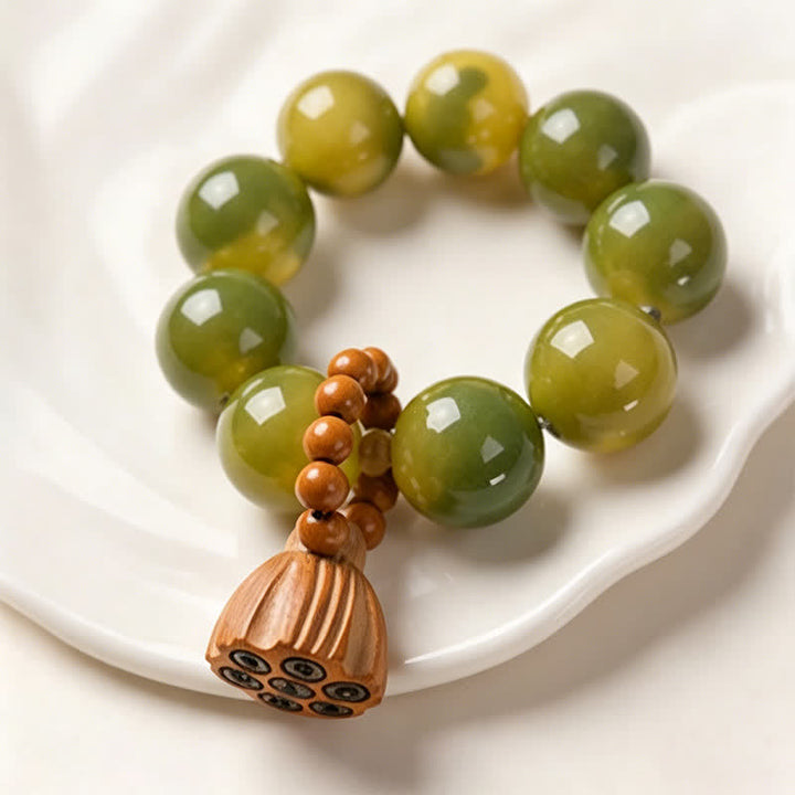Buddha Stones White Bodhi Seed Lotus Pod Grounding Hand-Polished Tactile Meditation Beads Decorations - image 13