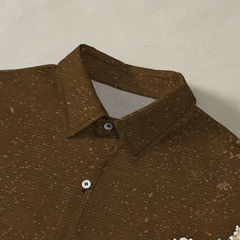 Buddha Stones Lotus Wave Cloud Pattern Buttons Breathable Men's Short Sleeve Shirt - image 12