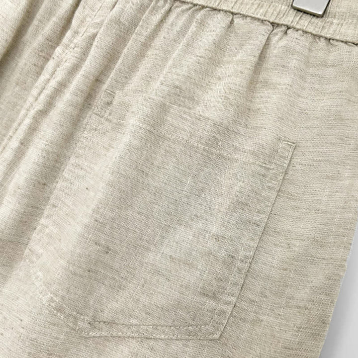 Buddha Stones Summer Casual Minimalist Drawstring Solid Men's Shorts With Pockets - image 14