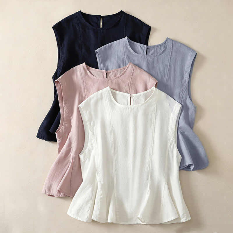 Buddha Stones Summer Casual Elegant Solid Tank Top Women's Sleeveless T-Shirts - image 23