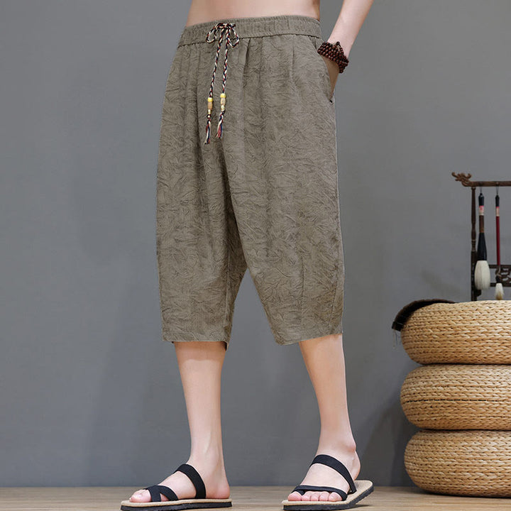 Buddha Stones Summer Casual Boho Drawstring Abstract Men's Shorts With Pocket - image 1