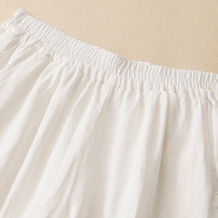 Buddha Stones Summer Casual Hollow Embroidery Hem Solid Ankle Pants Women's Harem Pants With Pocket - image 19