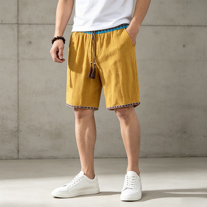 Buddha Stones Summer Boho Casual Drawstring Geometric Bermuda Shorts Men's  With Pockets - image 16