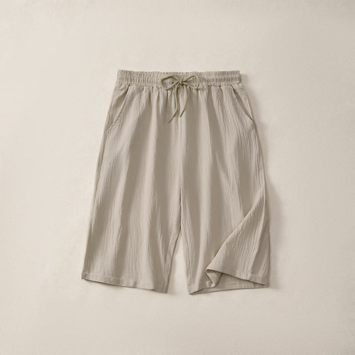Buddha Stones Summer Casual Drawstring Solid Bermuda Shorts Women's Straight Leg Pants With Pockets - Beige - US14，UK/AU18，EU46 (3XL) - image 0