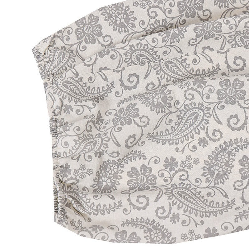 Buddha Stones Summer Boho Casual Drawstring Paisley Capri Pants Men's Harem Pants With Pocket - image 31