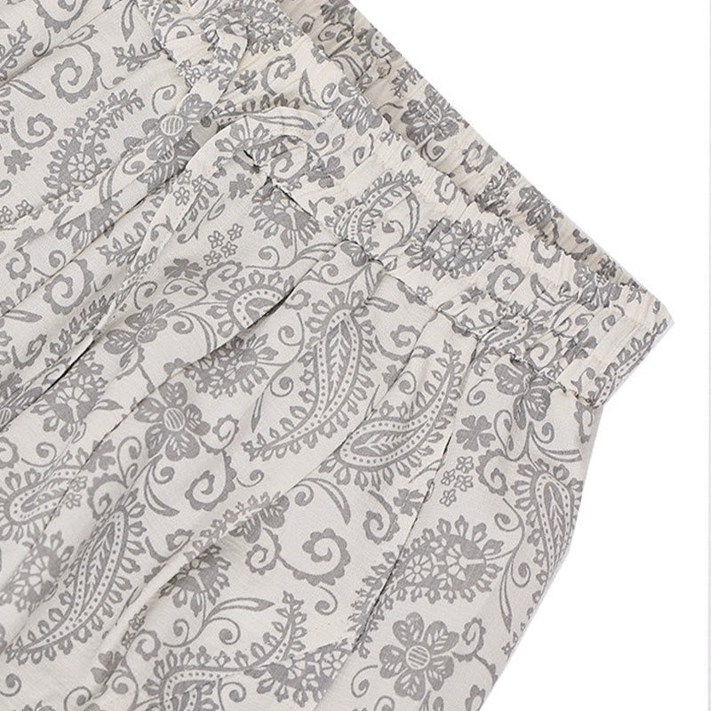 Buddha Stones Summer Boho Casual Drawstring Paisley Capri Pants Men's Harem Pants With Pocket - image 29